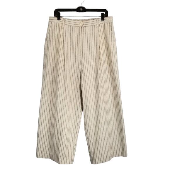 Rag & Bone NWT Women's Natural Stripe Ivy Stripe Culotte Wide Leg Pants Size 12 - Picture 2 of 11